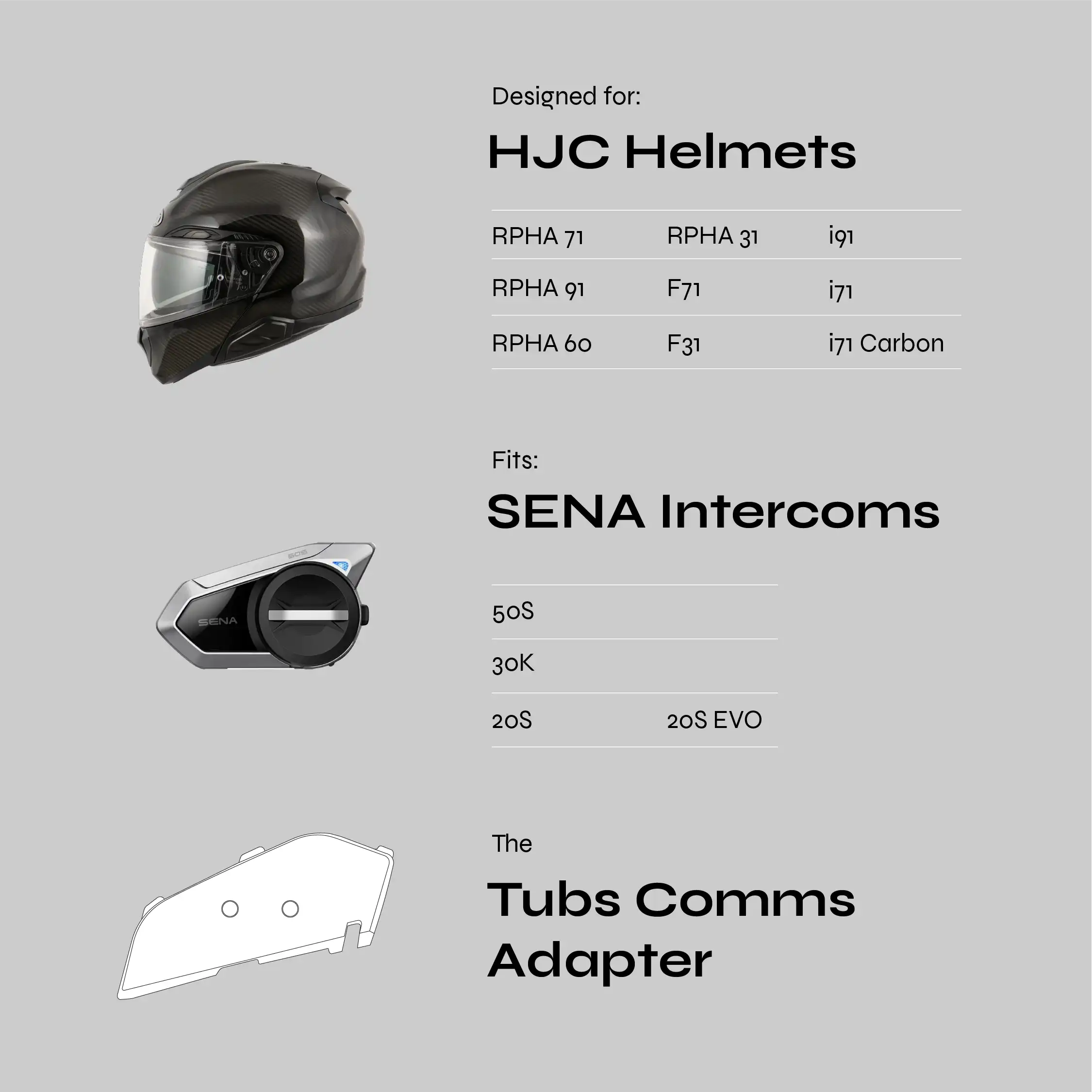Pre-Order: Adapter for HJC Helmets to Sena 50S Intercom
