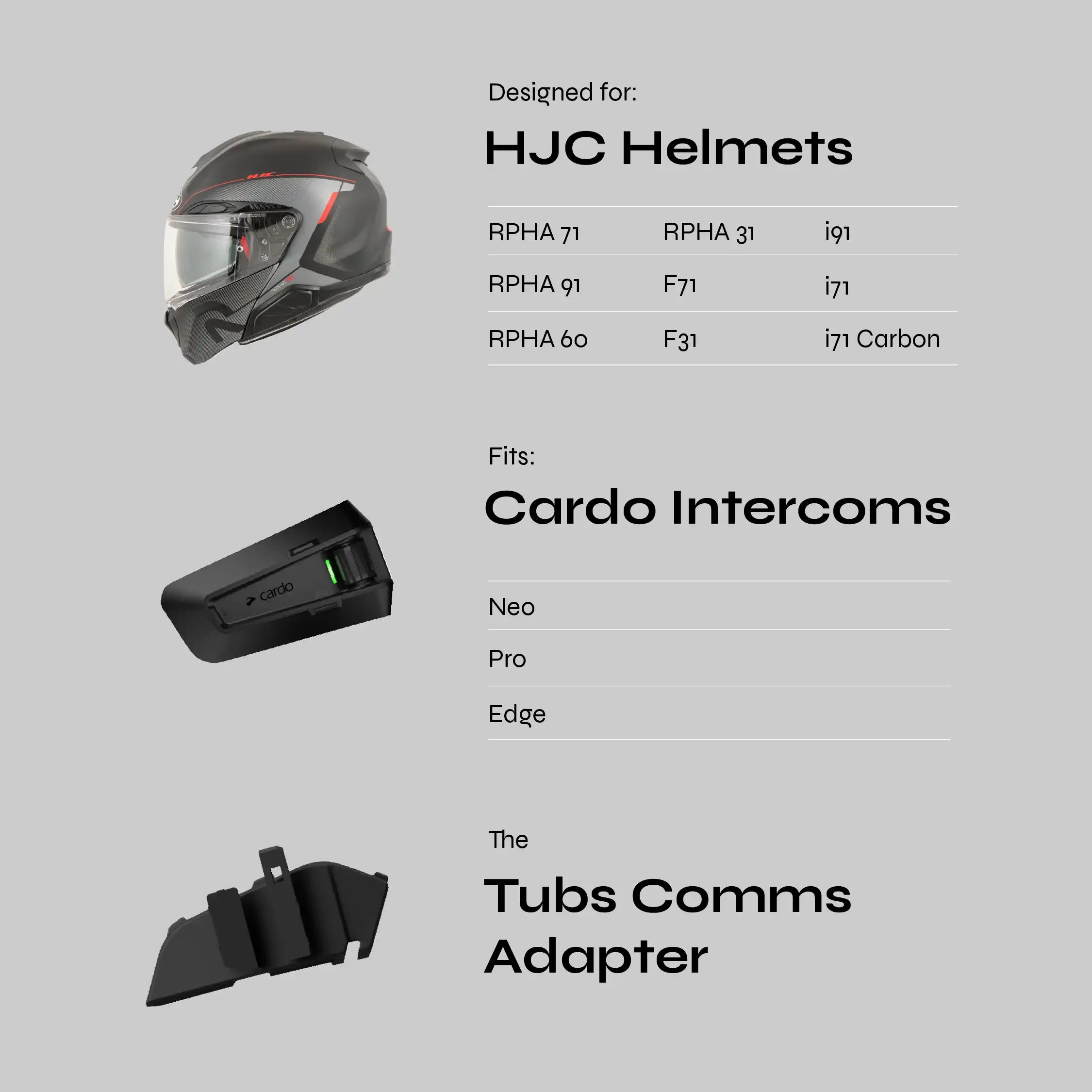 Adaptateur Premium pour casques HJC RPHA sur tous les interphones Cardo