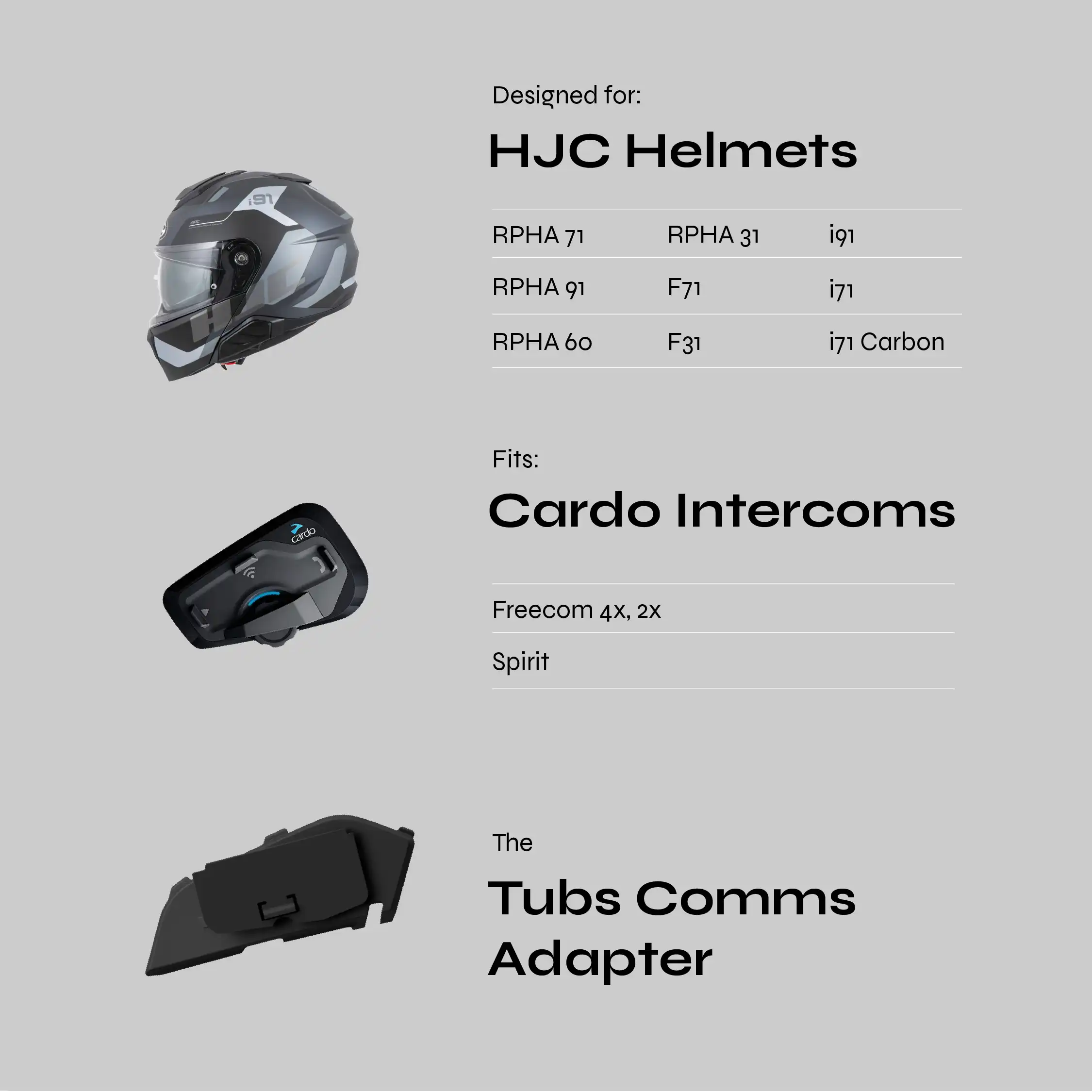 Adaptateur Premium pour casques HJC i91 et i71 sur tous les interphones Cardo