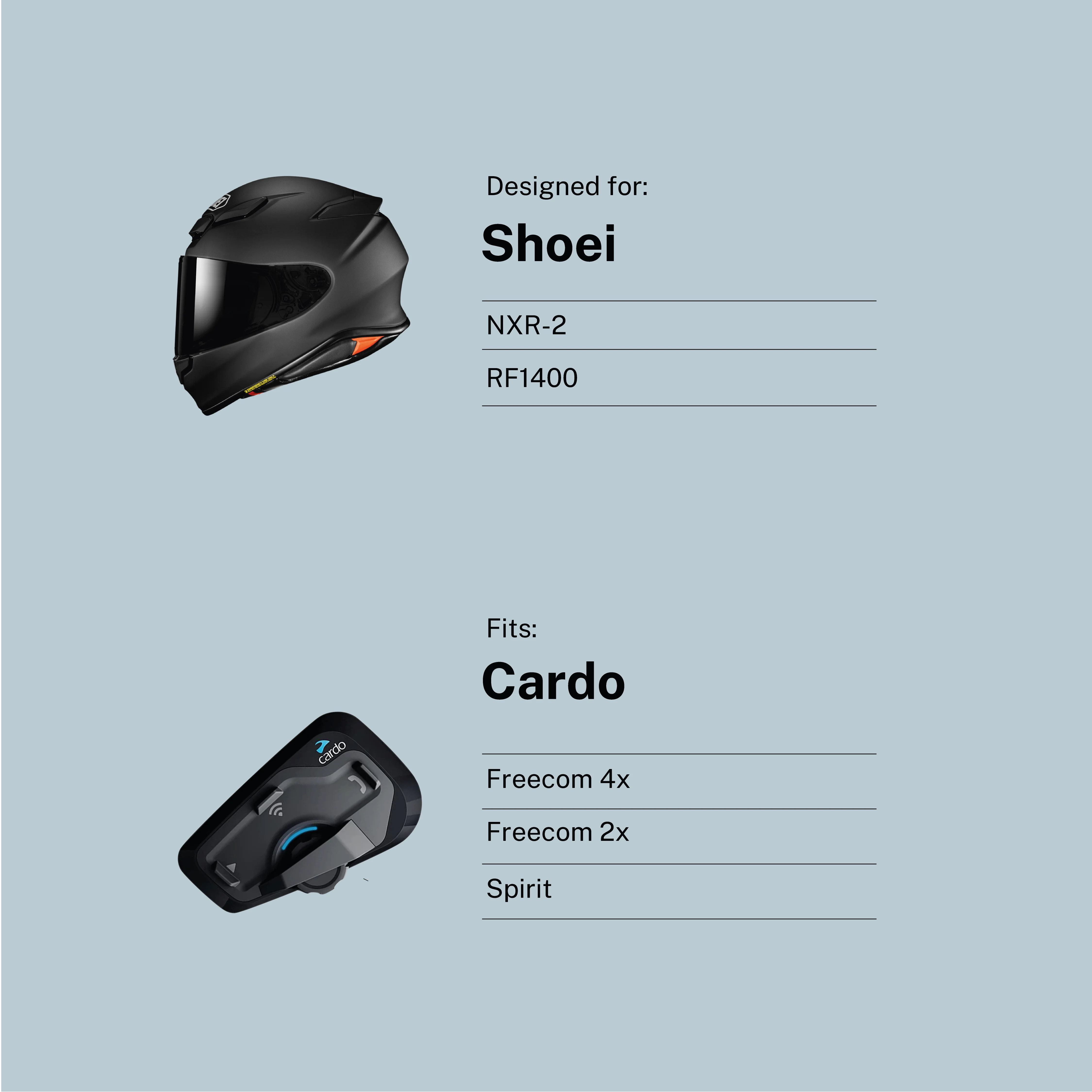 Shoei (NXR-2/RF1400) to Cardo (Freecom/Spirit) Adapter