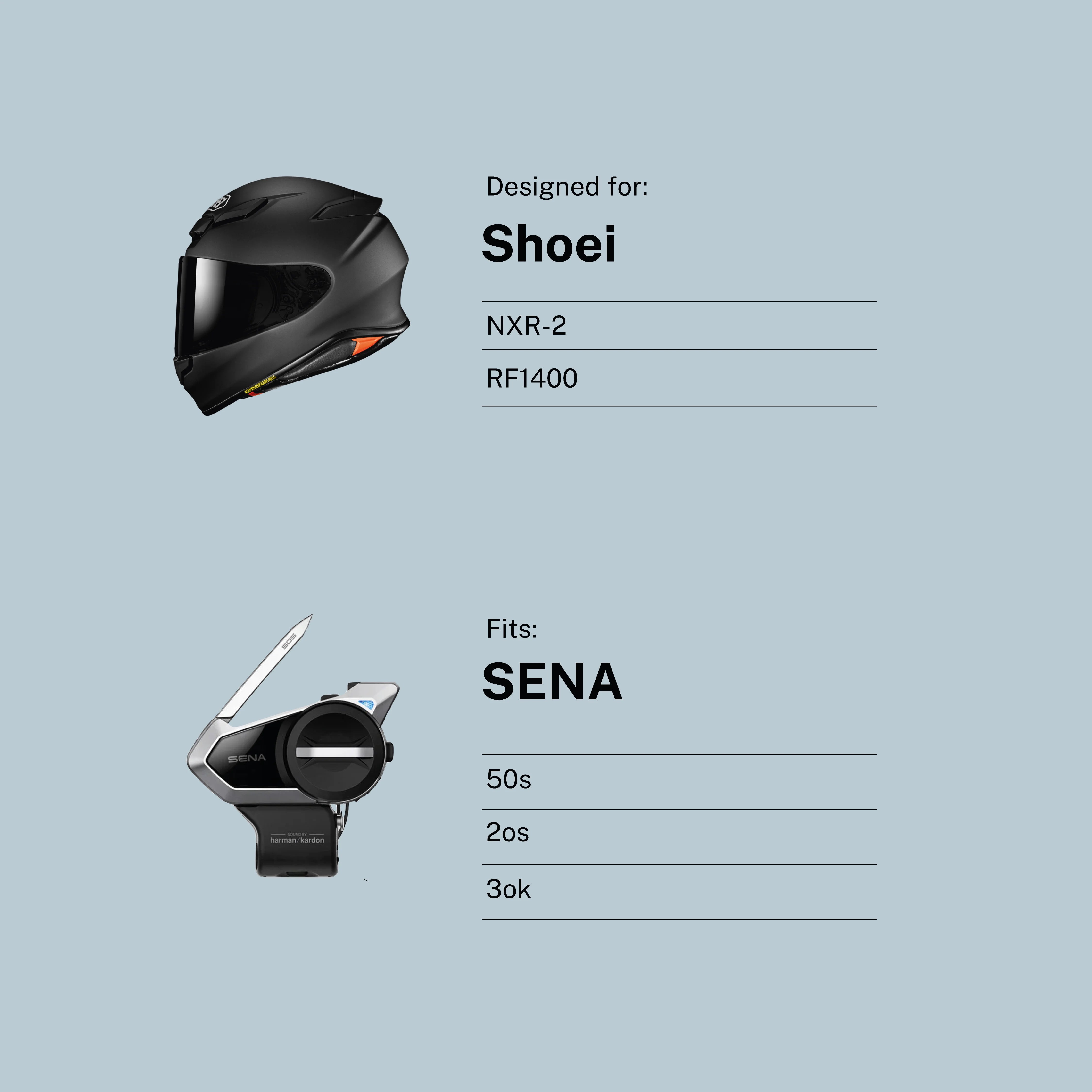 Pre-Order: Shoei NXR-2 / RF1400 to SENA 50s/ 20s/ 30k