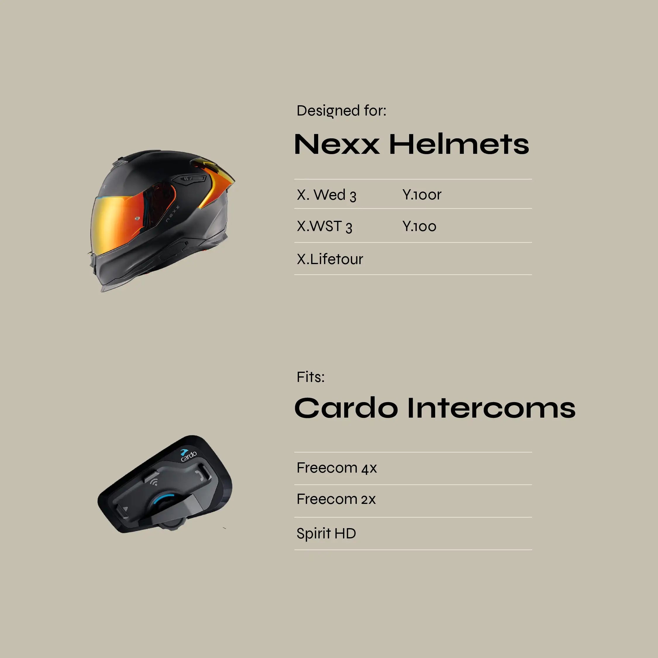 Adapter for Nexx Helmets to Cardo Freecom / Spirit