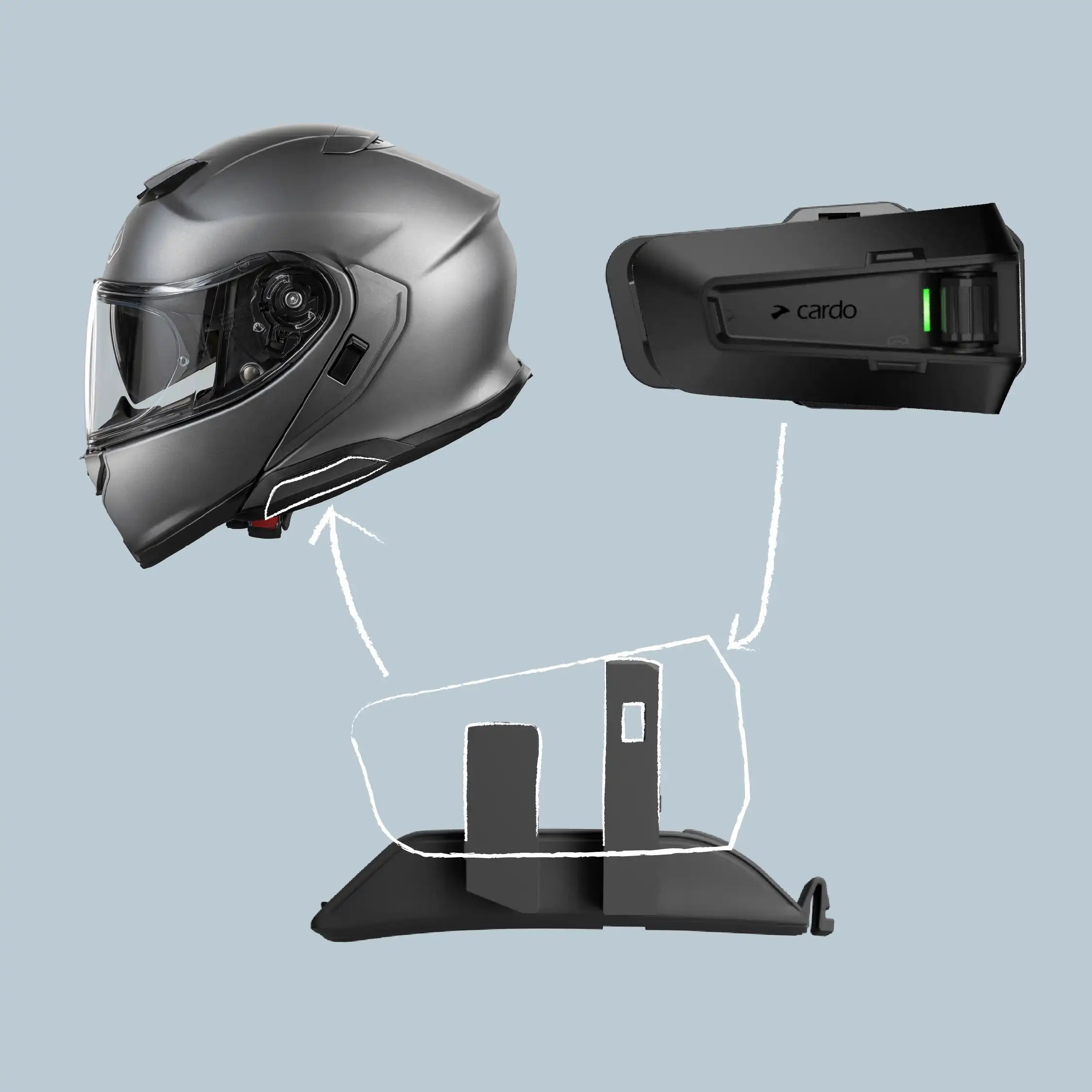 Adapter for Shoei Neotec 3 / GT-Air 3 to Cardo Edge / Neo / Pro