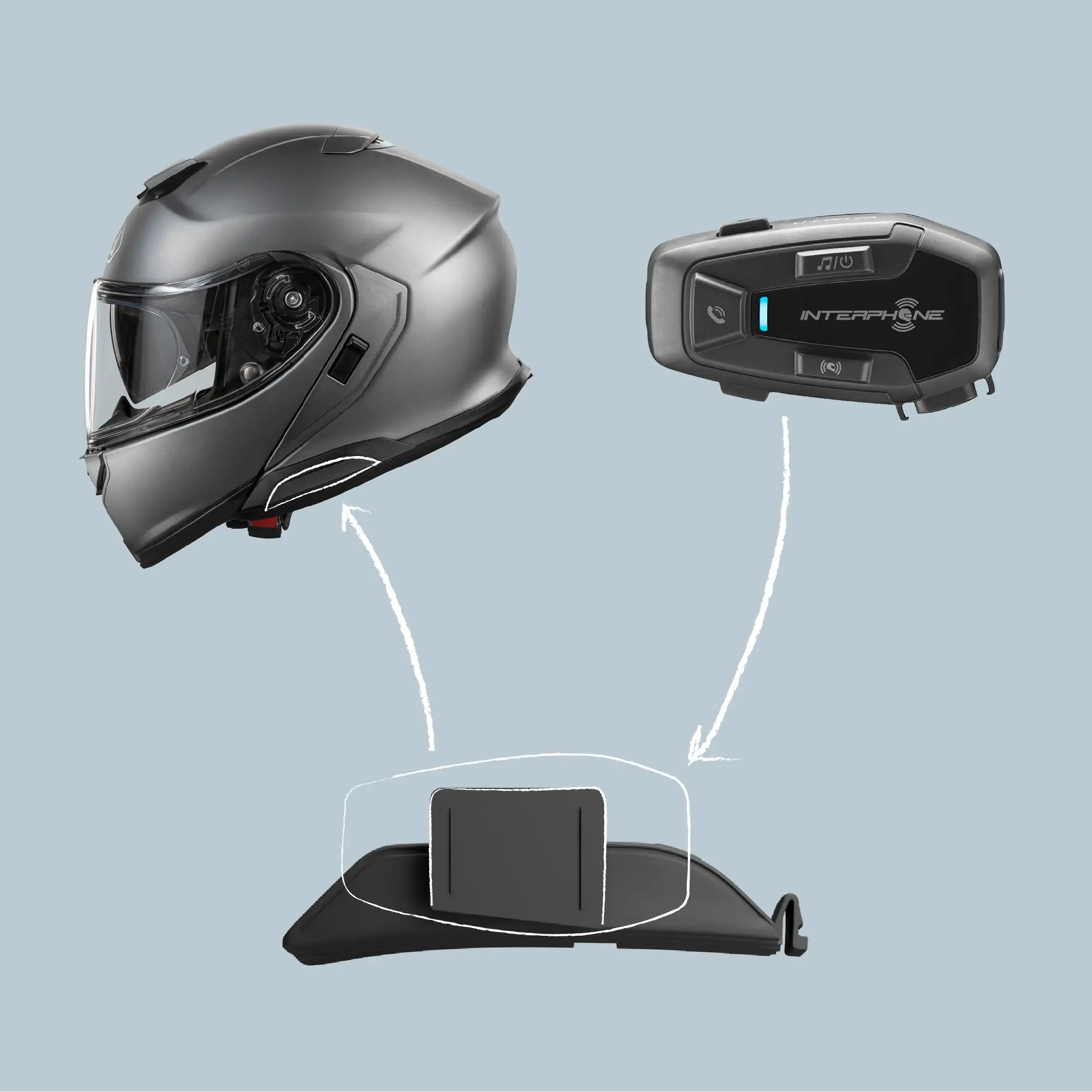 Adapter for Shoei Neotec 3 / GT-Air 3 Helmets to Interphone U-Comm