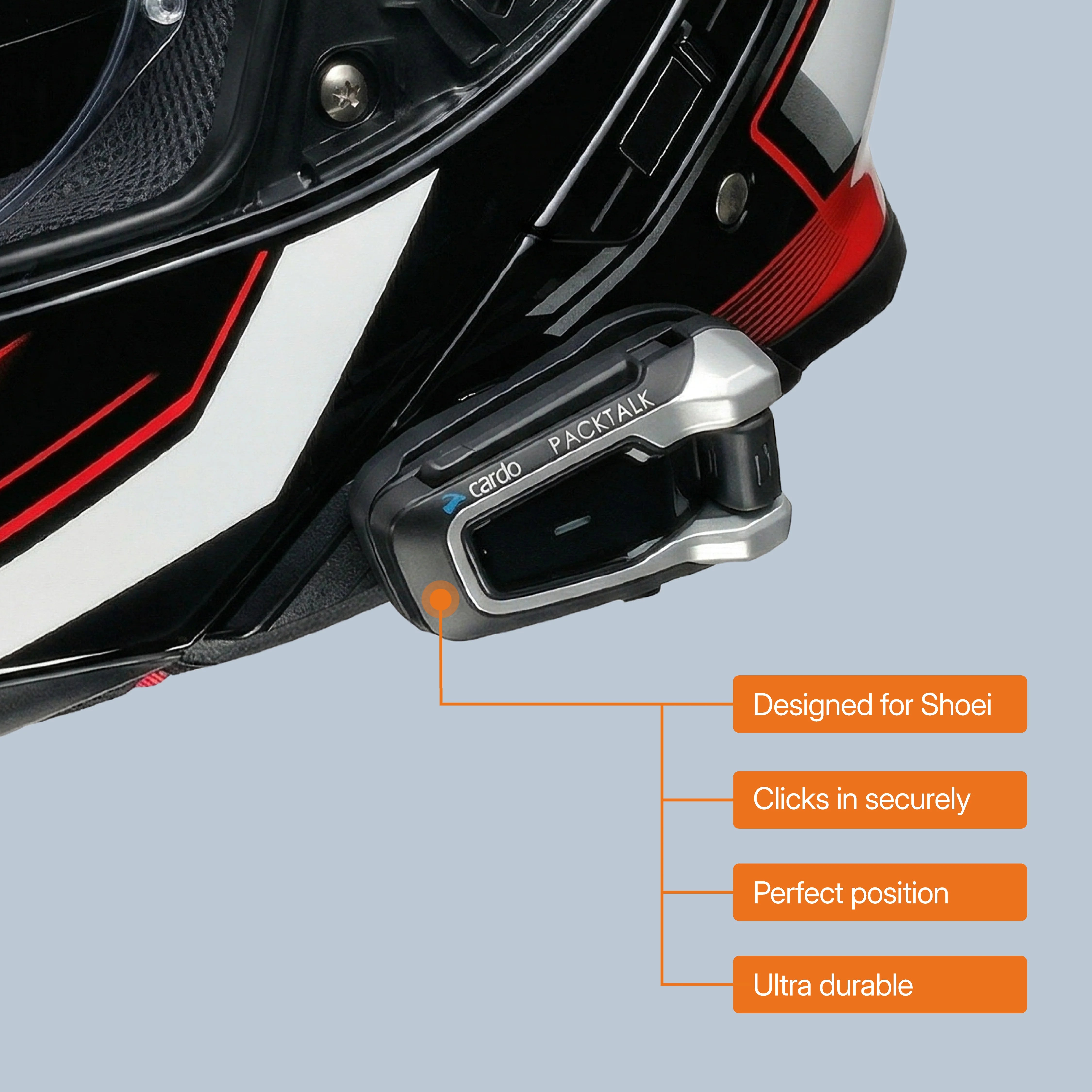 Adaptador para Shoei Neotec 3 y GT Air 3 a Cardo Bold/Black/Packtalk