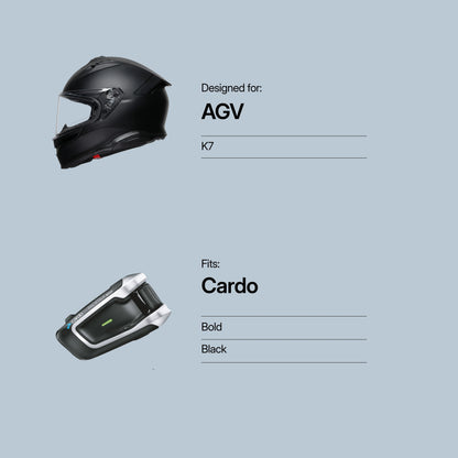AGV (K7, Tourmodular) to Cardo (Black/Bold)