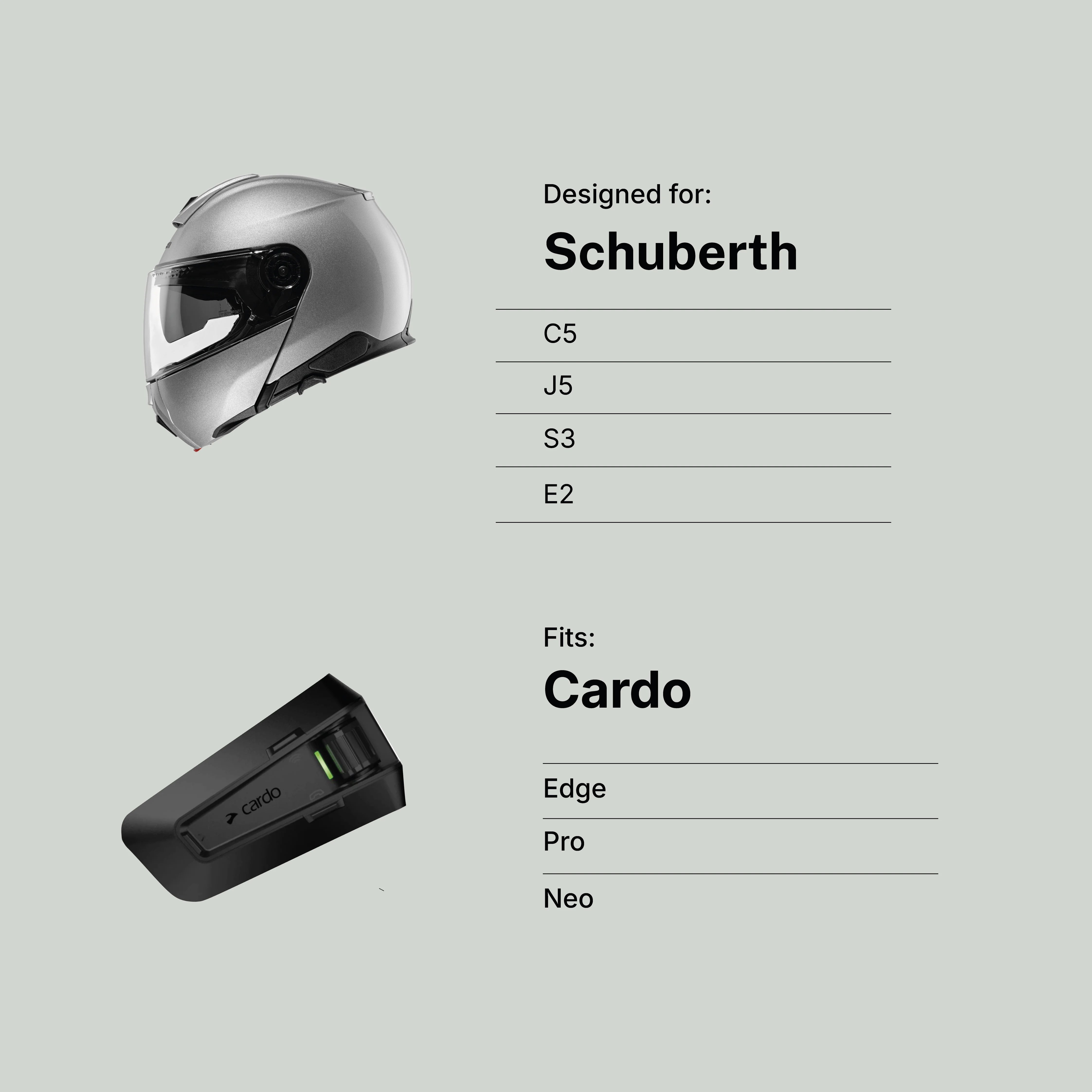 cardo helmet schuberth Schuberth (C5/J5/S3/E2) to Cardo (Edge/Neo/Pro) Adapter