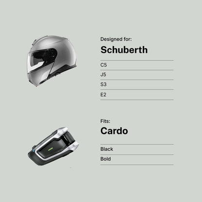 Schuberth (C5/J5/S3/E2) to Cardo (Black/Bold) Adapter