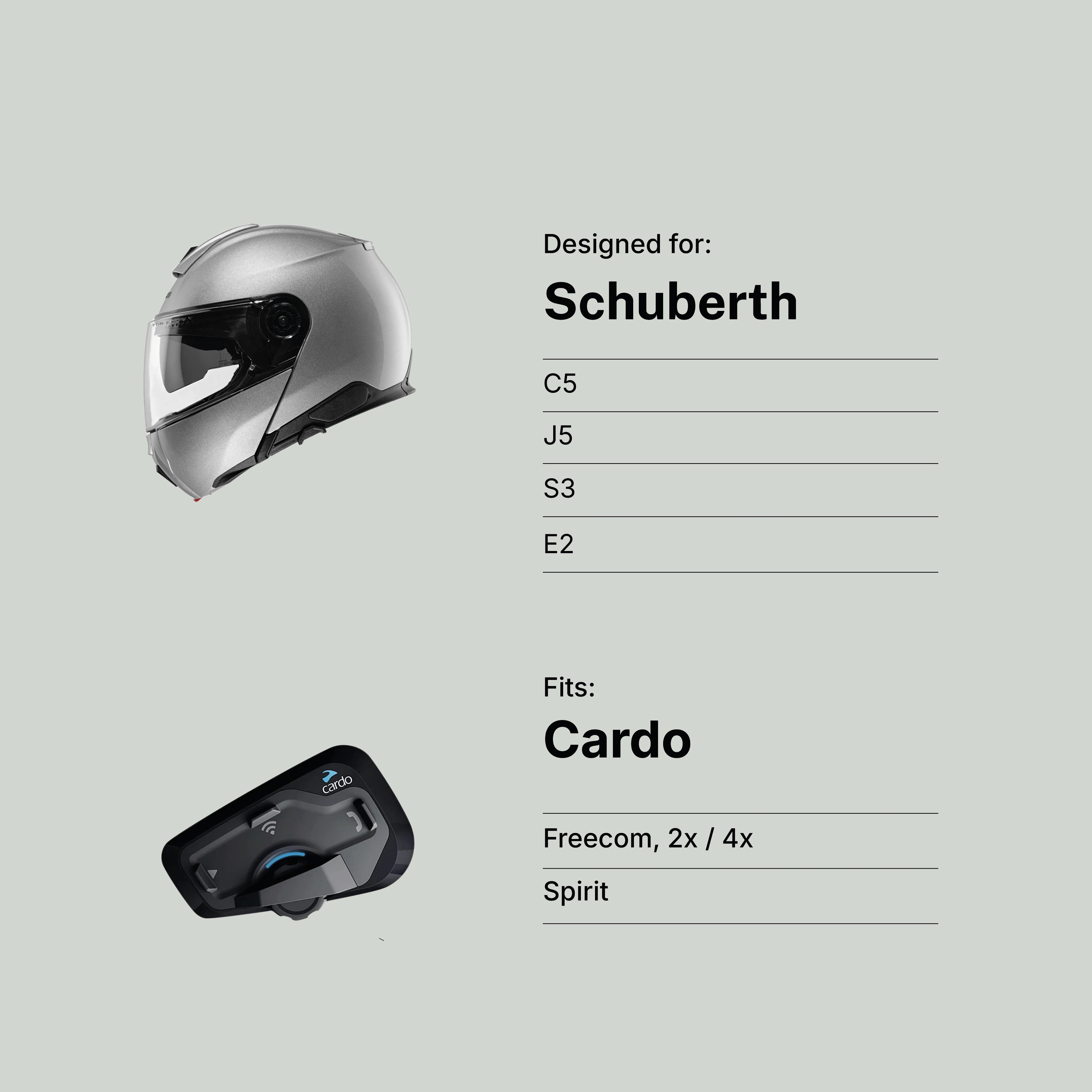 Schuberth (C5/J5/S3/E2) to Cardo (Freecom/Spirit) Adapter