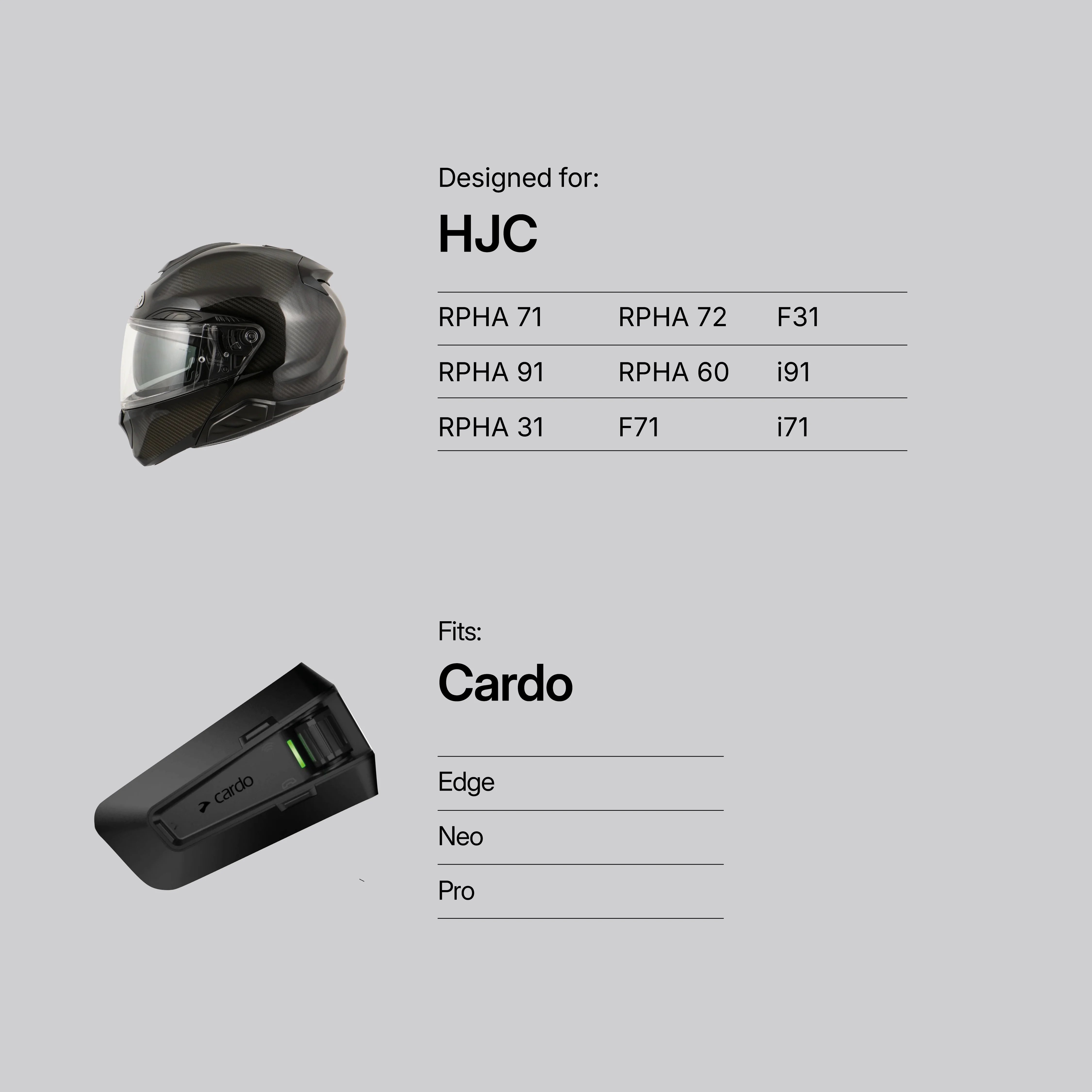 Adaptador premium para cascos HJC, RPHA a todos los intercomunicadores Cardo