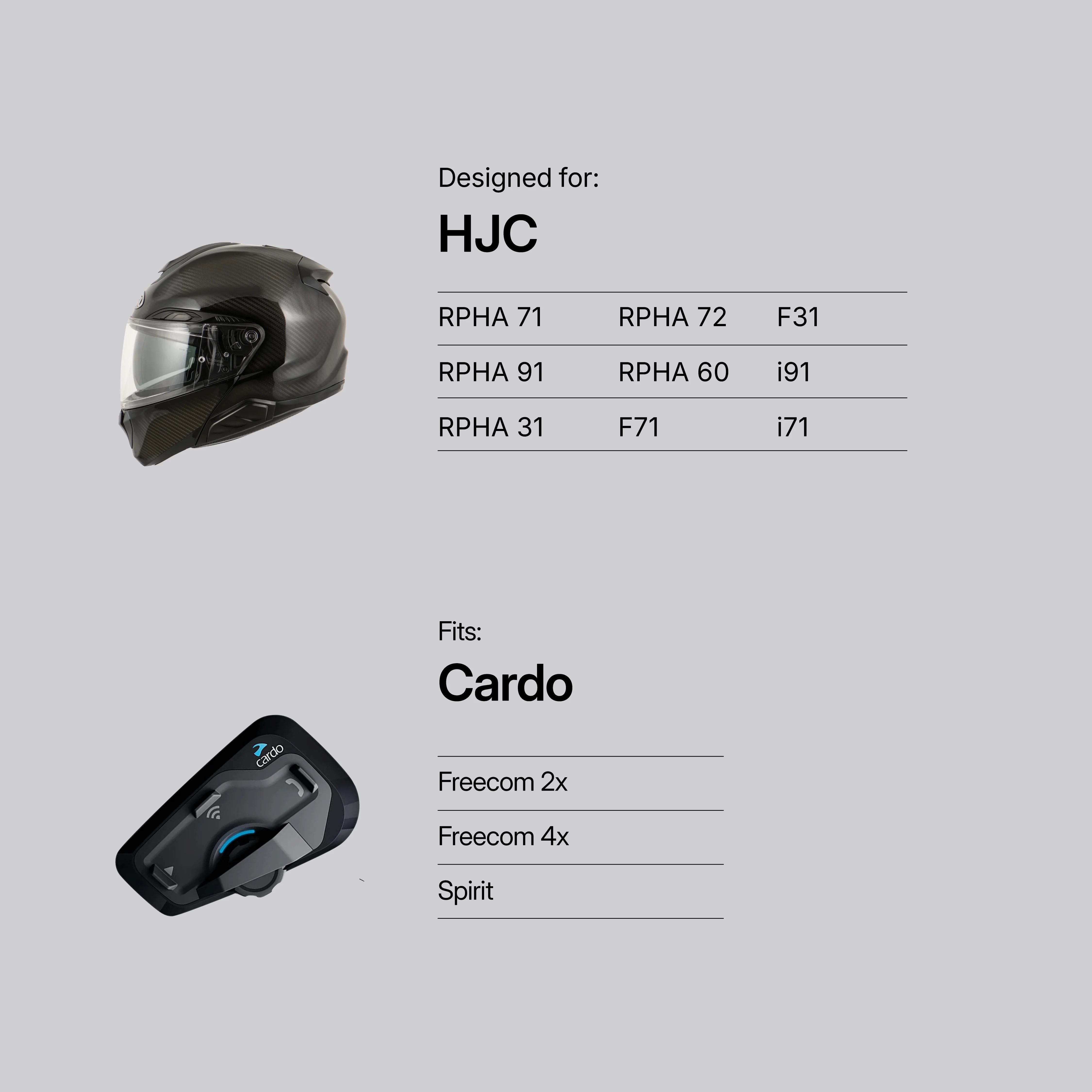 Adaptador premium para cascos HJC, RPHA a todos los intercomunicadores Cardo