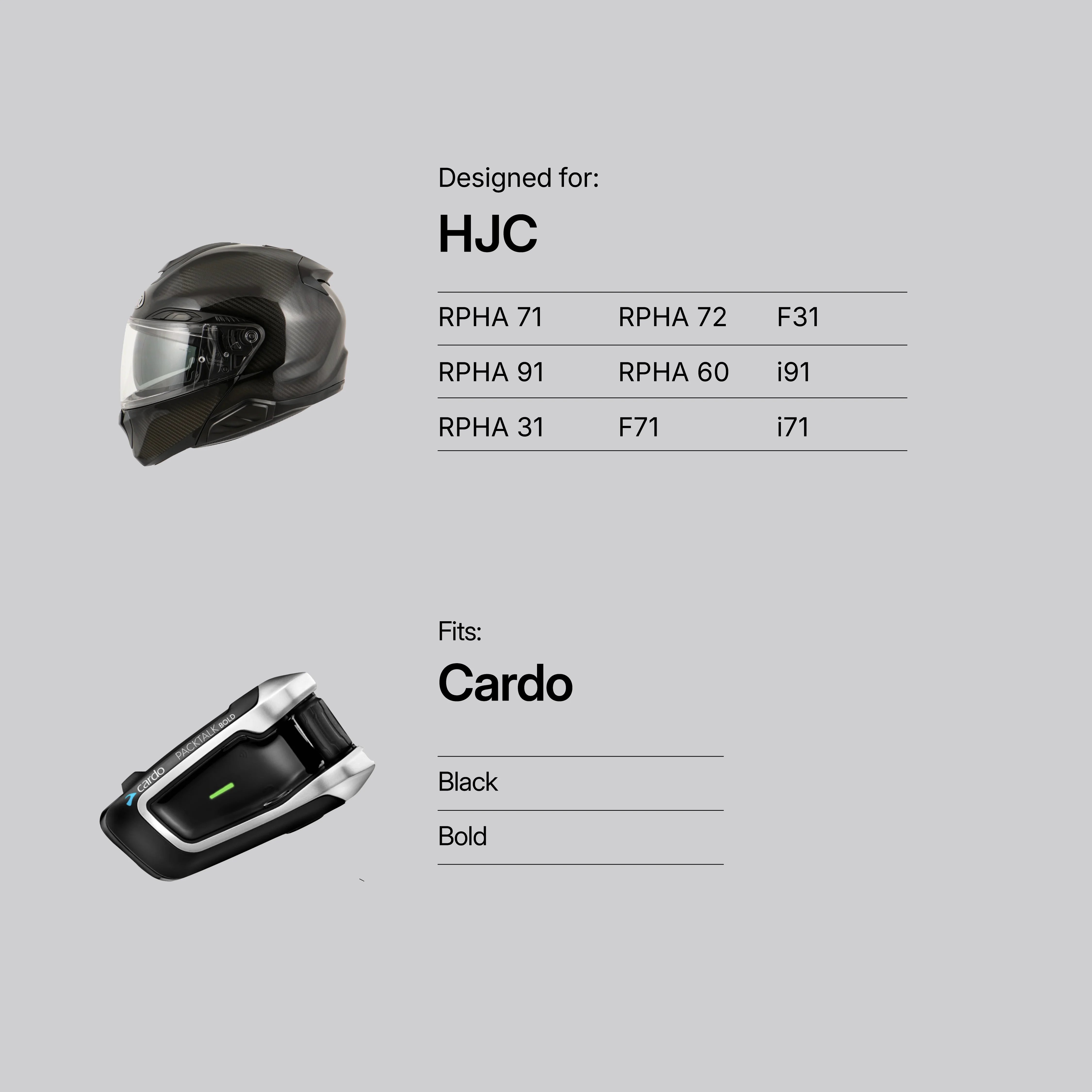 Adaptador premium para cascos HJC, F71 y F31 a todos los intercomunicadores Cardo