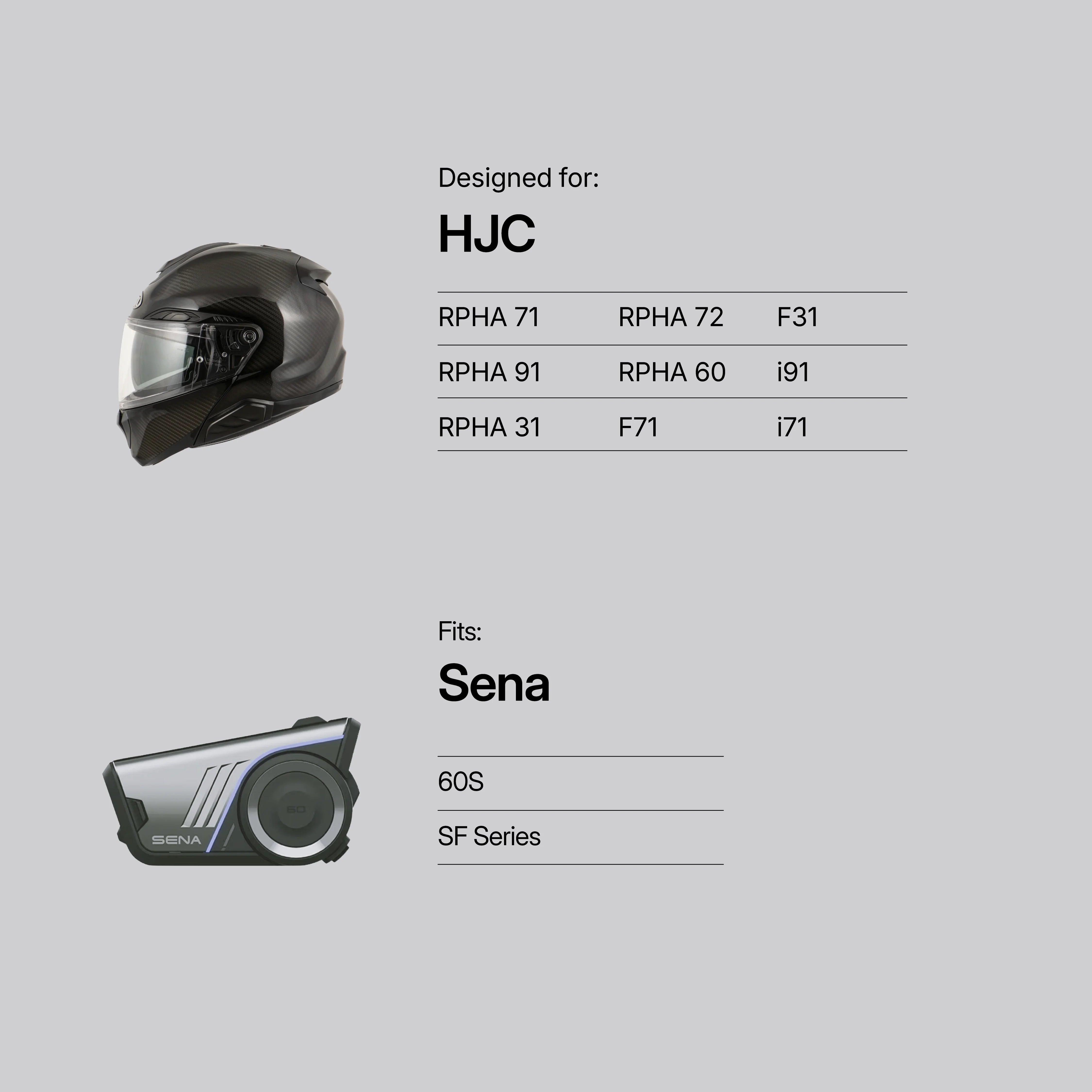 HJC to Sena (60S/SF Series) Adapter