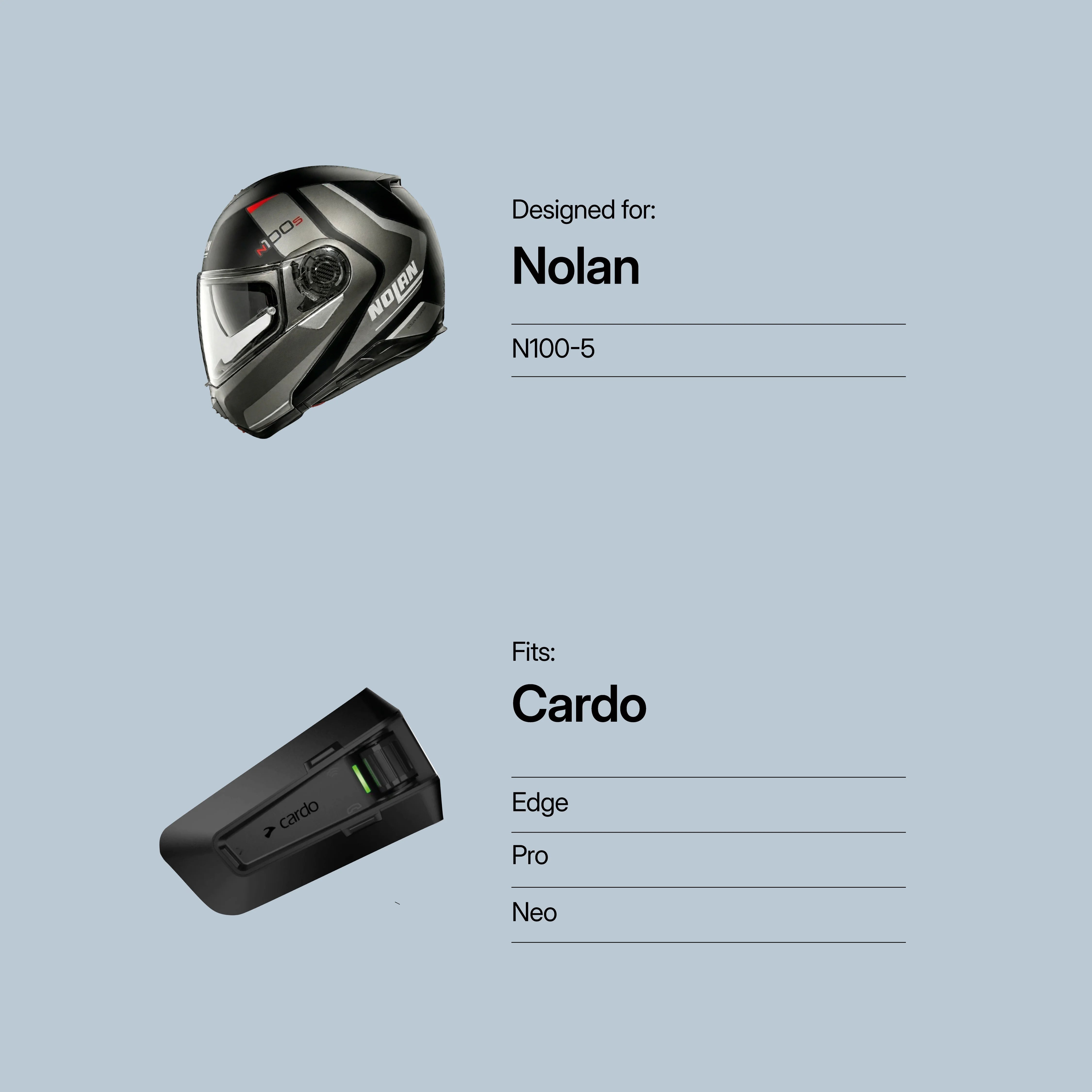 Nolan (N100-5) to Cardo (Edge,Neo,Pro)