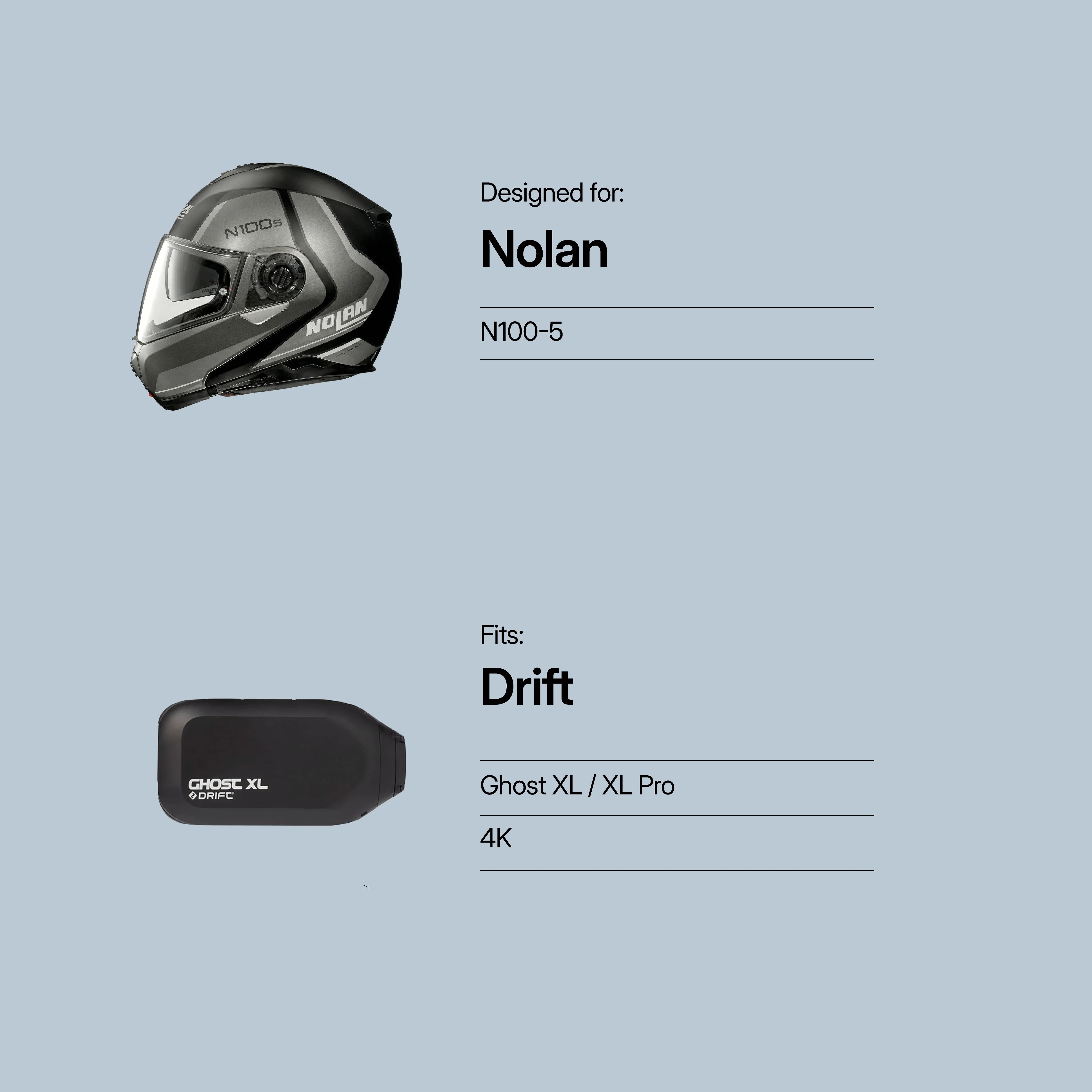 Nolan (N100-5) to Drift (XL Pro)