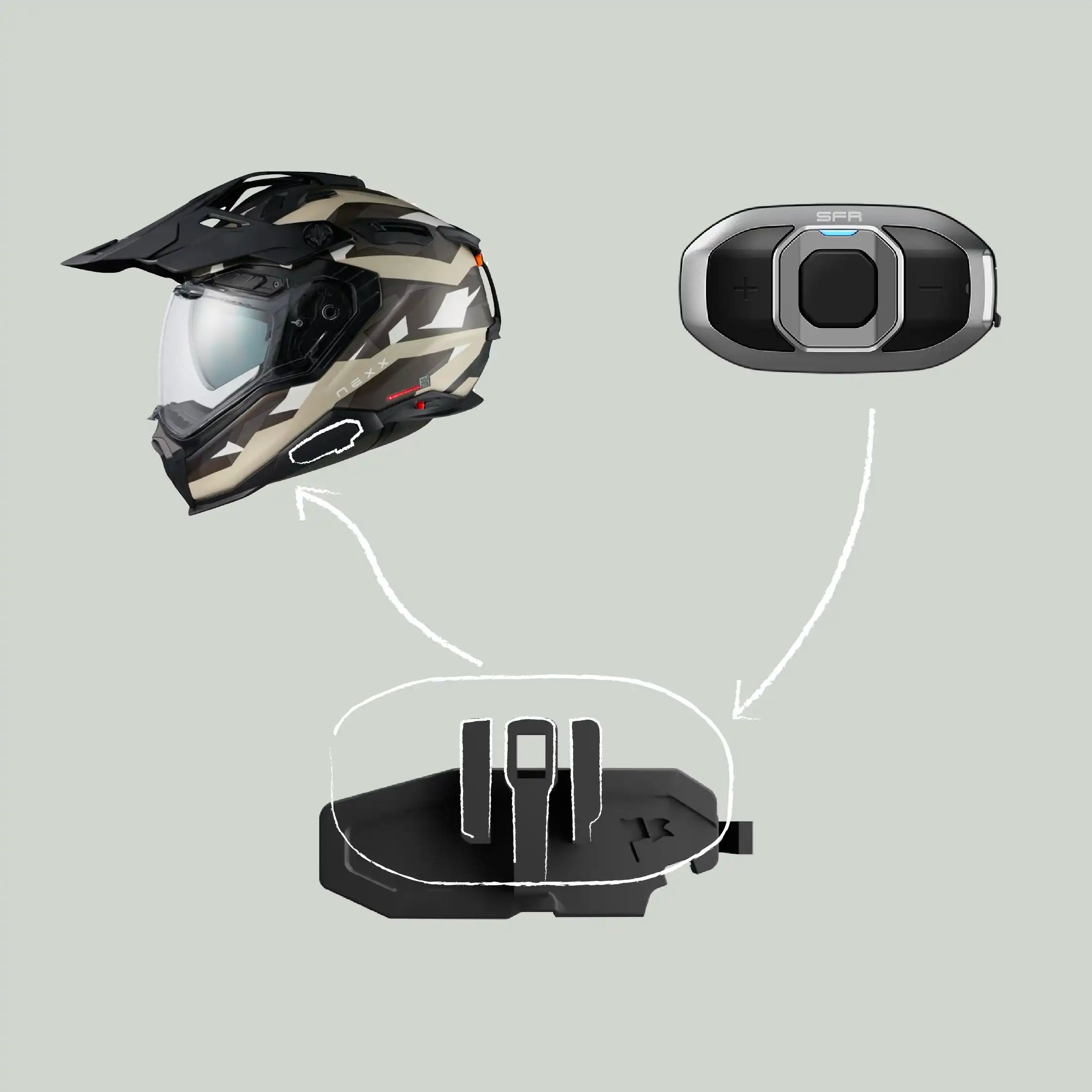 Adapter for Nexx Helmets to Sena 60s/ SF Series