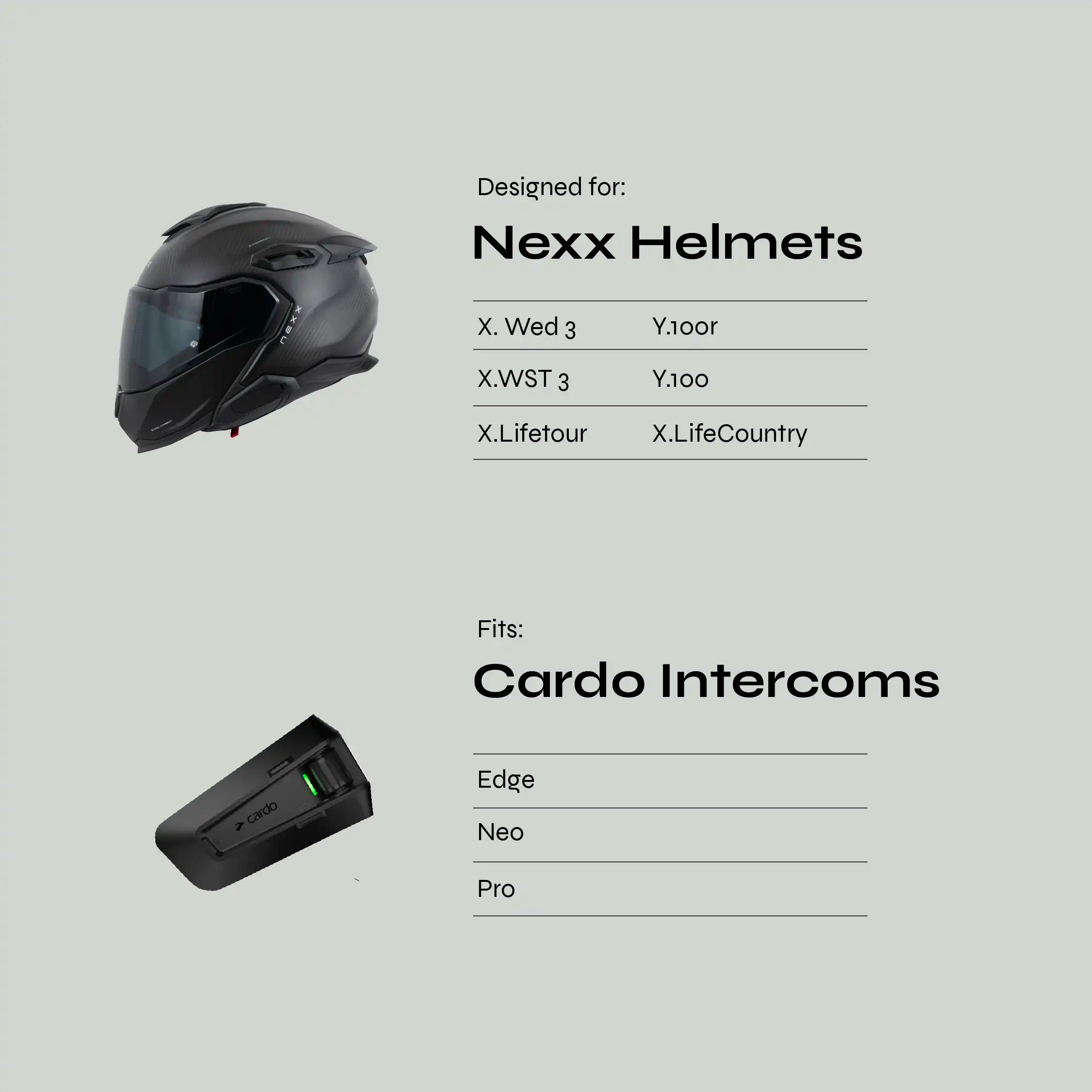 Adapter for Nexx Helmets to Cardo Edge / Neo / Pro