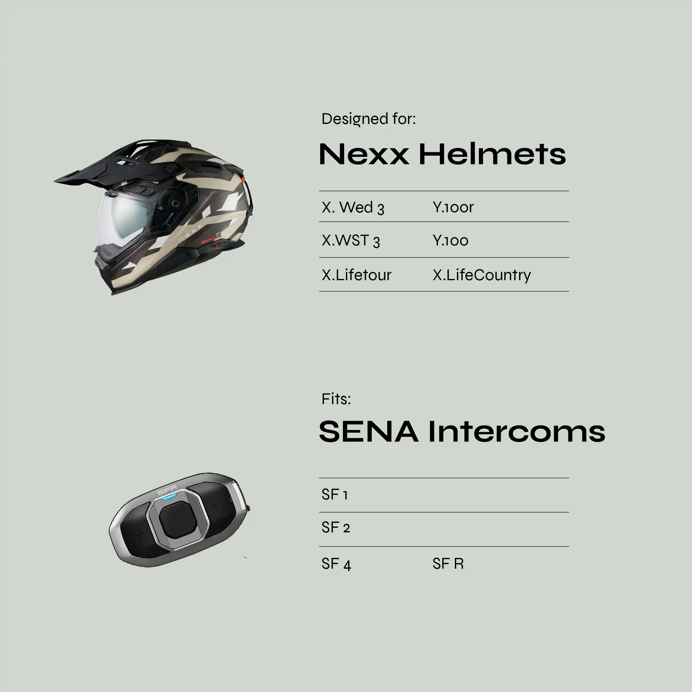 Adapter for Nexx Helmets to Sena 60s/ SF Series