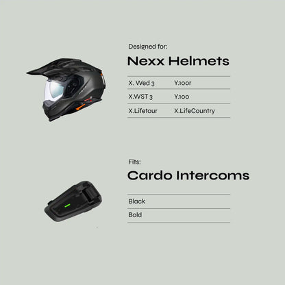 Adapter for Nexx Helmets to Cardo Black / Bold
