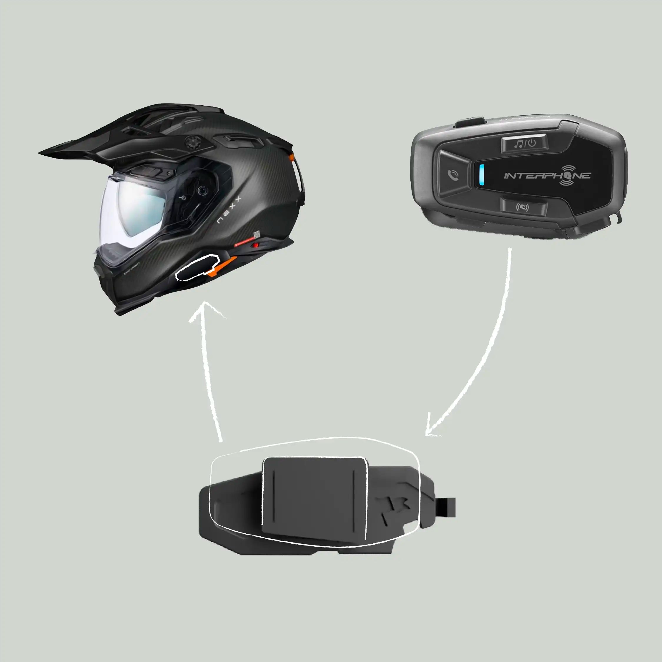 Adapter for Nexx Helmets to Interphone U-Comm
