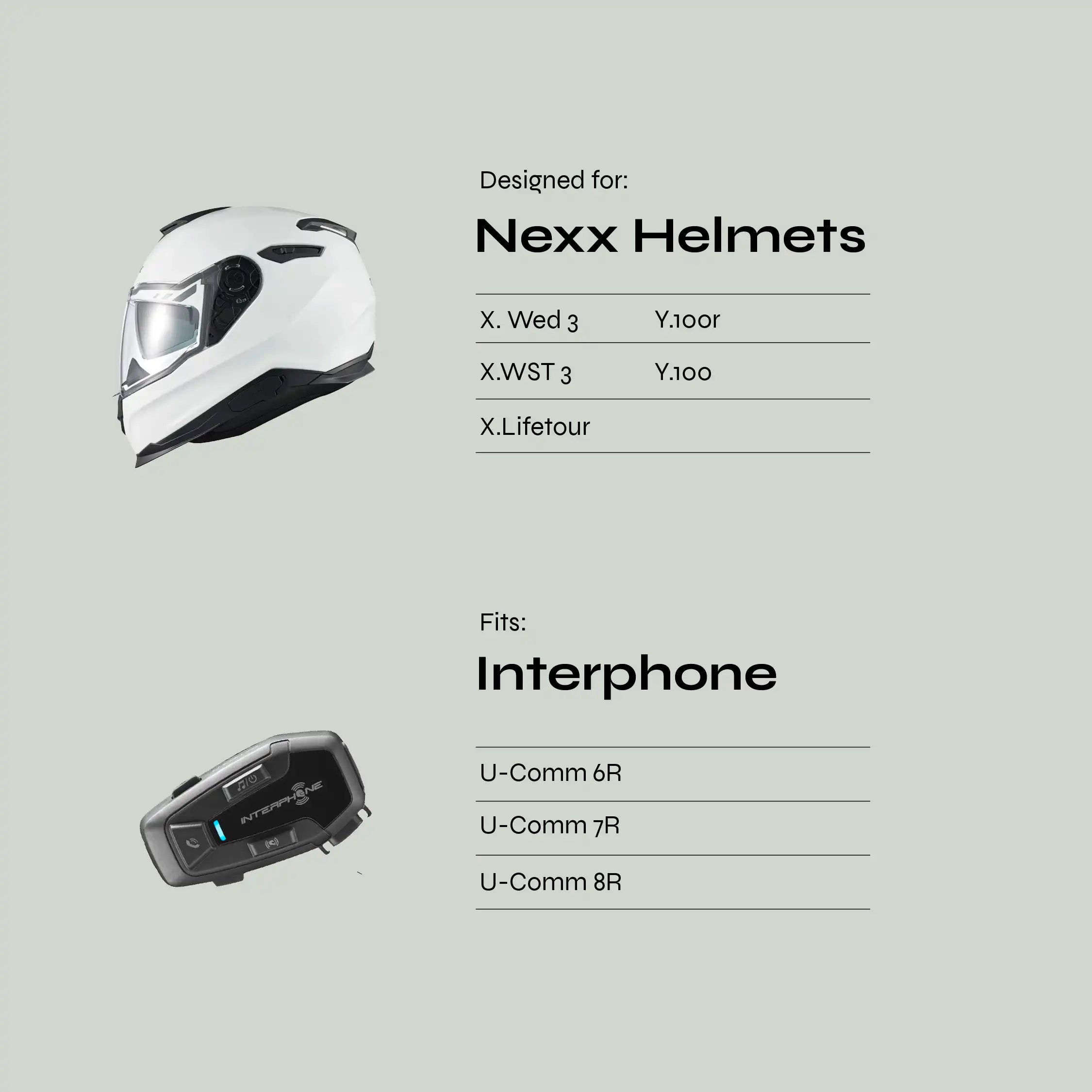 Adapter for Nexx Helmets to Interphone U-Comm