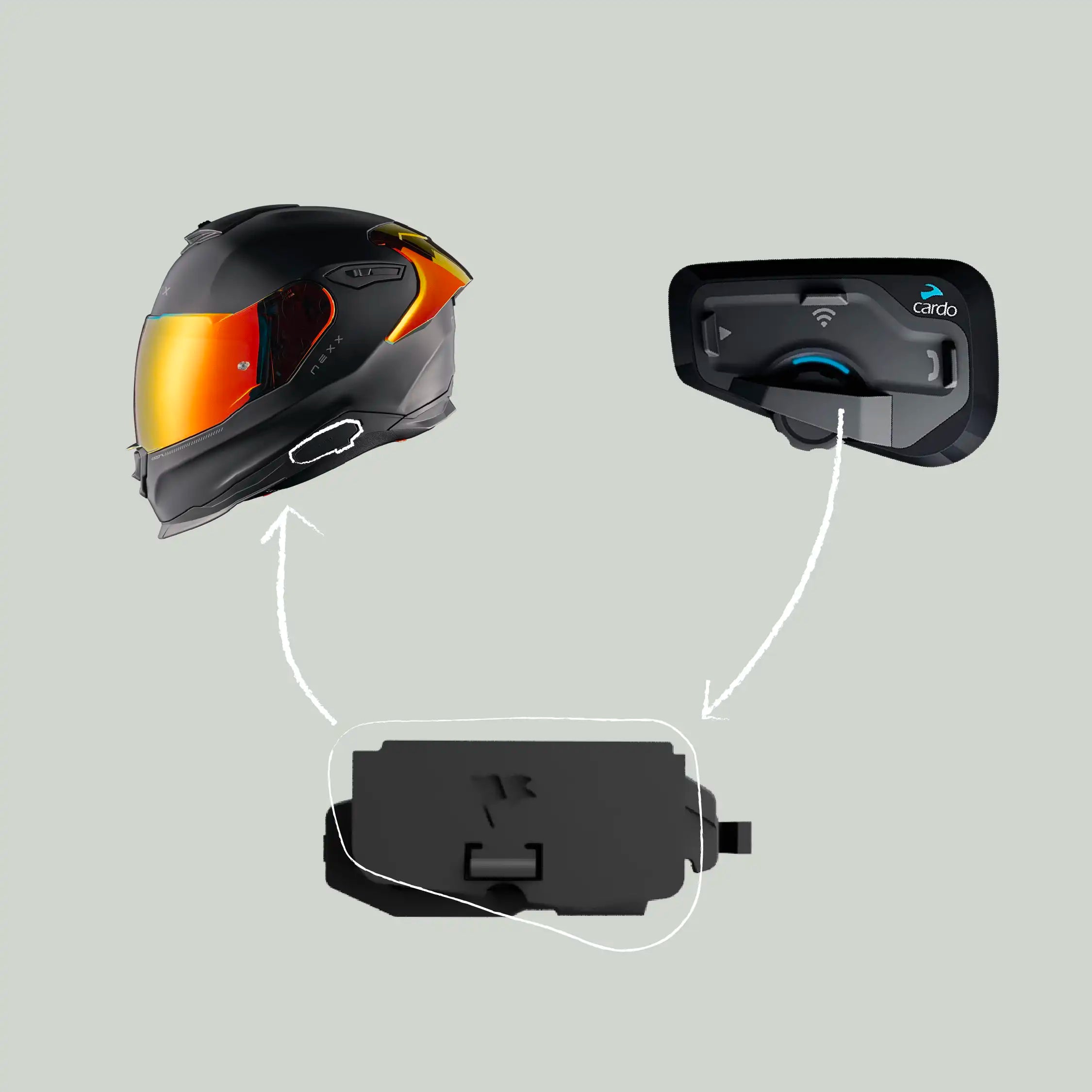 Adapter for Nexx Helmets to Cardo Freecom / Spirit