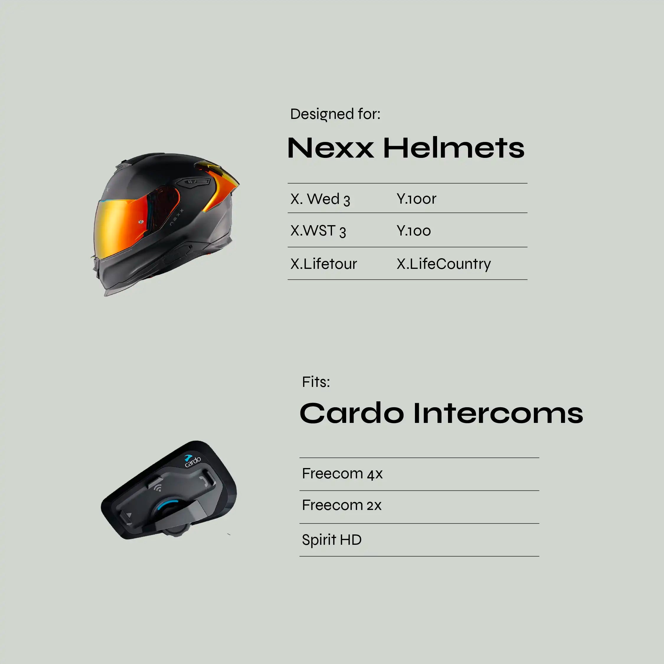 Adapter for Nexx Helmets to Cardo Freecom / Spirit