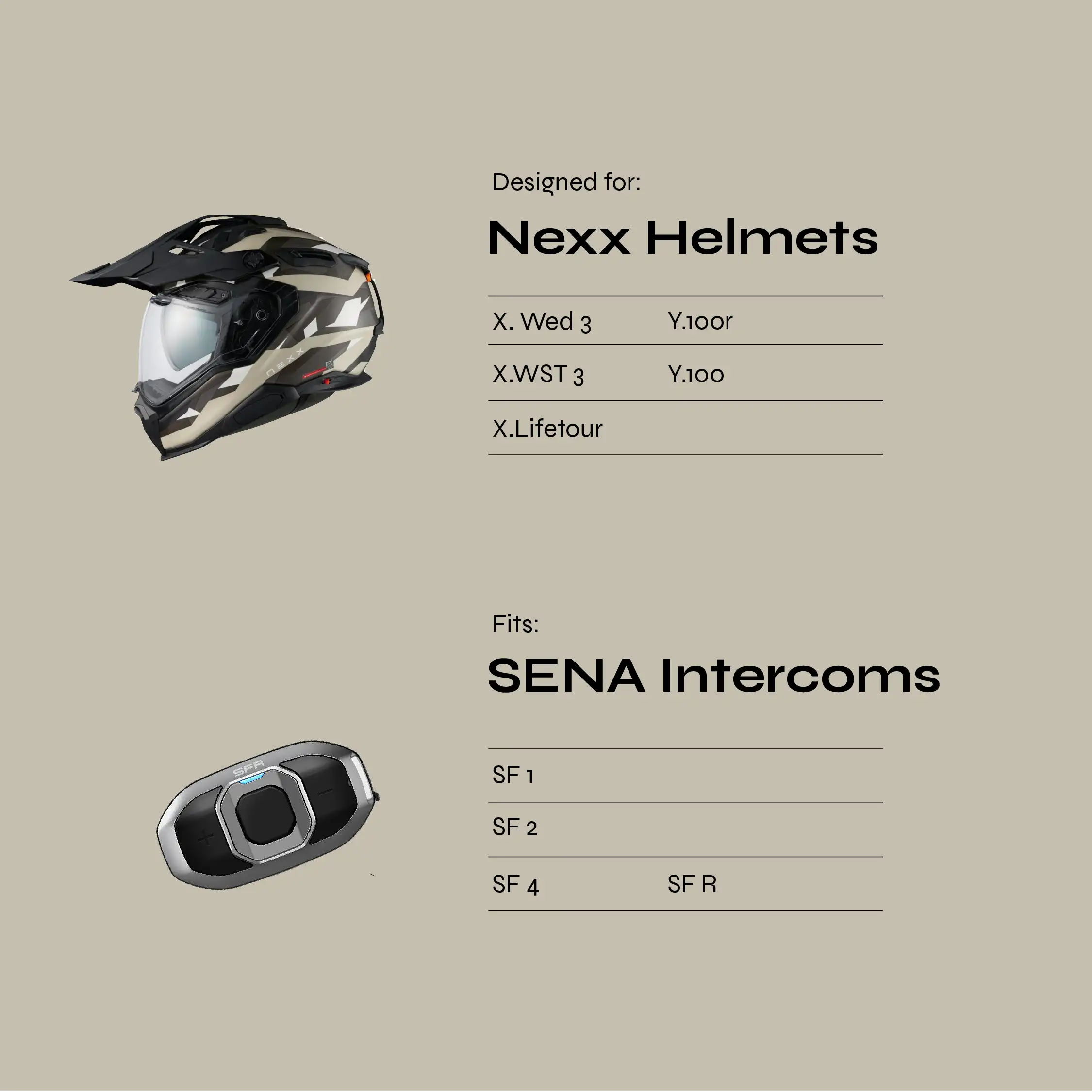 Adapter for Nexx Helmets to Sena 60s/ SF Series
