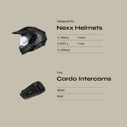 Adapter for Nexx Helmets to Cardo Black / Bold