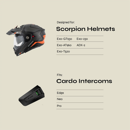 Pre-Order: Adapter for Scorpion Helmets to Cardo Edge / Pro / Neo