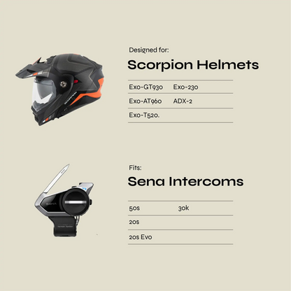 Pre-Order: Adapter for Scorpion Helmets to Sena 50s / 20s / 30k