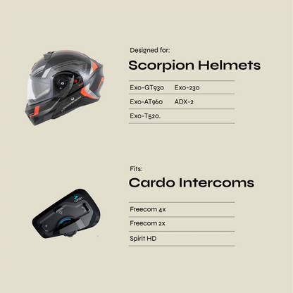 Adapter for Scorpion Helmets to Cardo Freecom / Spirit