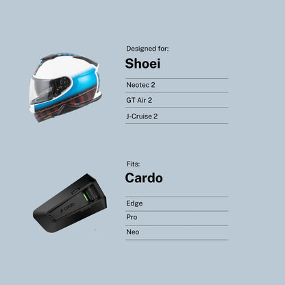 Adaptateur pour Shoei Neotec 2 / GT-Air 2 vers Cardo Edge / Neo / Pro