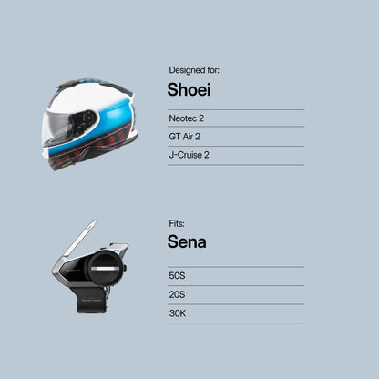 Shoei (Neotec 2/GT-Air 2/ J-Cruise 2) to Sena (50S/20S/30K) Adapter