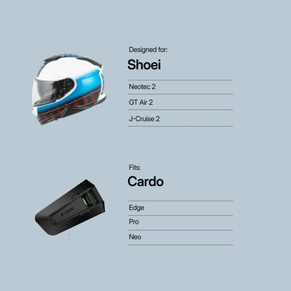Adaptador para Shoei Neotec 2 y GT Air 2 a Cardo Edge/ Neo/ Pro