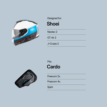 Adaptateur pour Shoei Neotec 2 / GT-Air 2 vers Cardo Freecom / Spirit